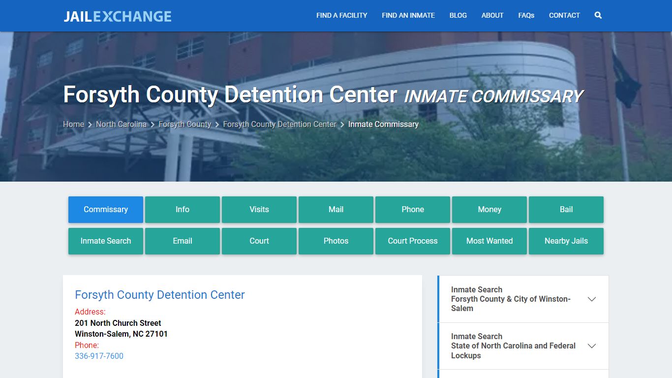 Forsyth County Detention Center Inmate Commissary - Jail Exchange